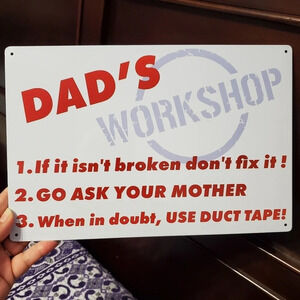 🔥 Dad's Workshop Metal Tin Sign Wall Mounted Garage Man Cave